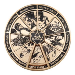 Dungeons & Dragons Gold Coloured Alignment Spinner Pin Badge